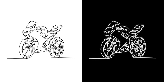 Motorrad weiter linie .line art stilvoller motorradrennfahrer