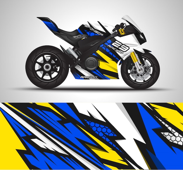 Motorrad wrap aufkleber und vinyl aufkleber illustration.