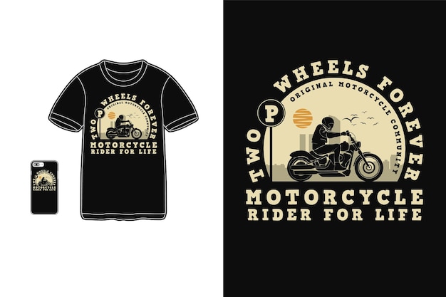 Motorradfahrer für leben t-shirt design silhouette retro-stil