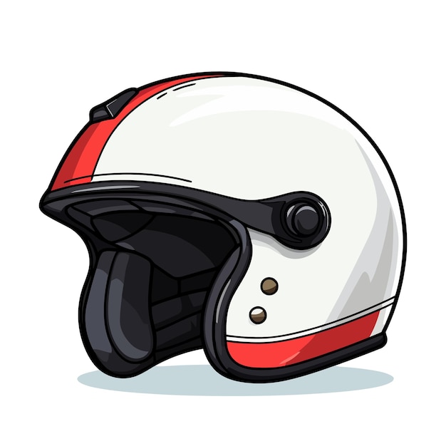 Motorradhelm isoliert auf weißem hintergrund niedliches bild einer rennhelm-vektorillustration