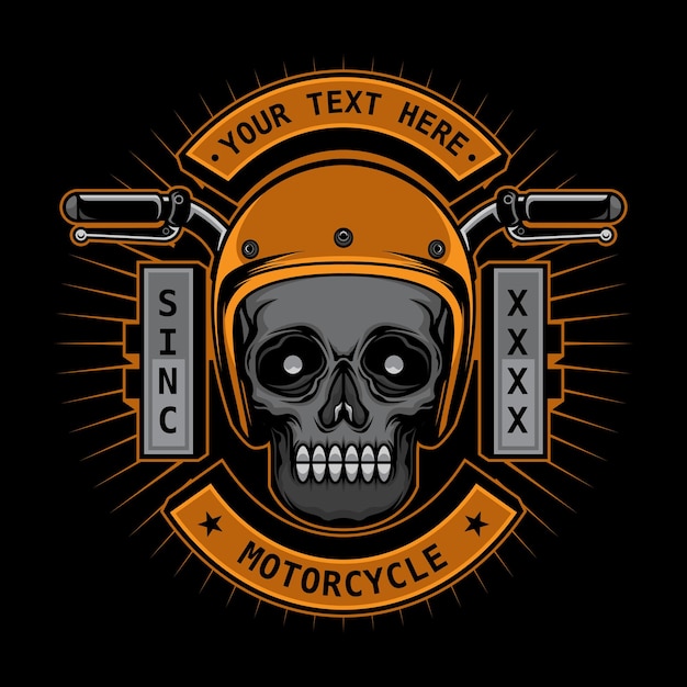 Motorradhelm totenkopf logo