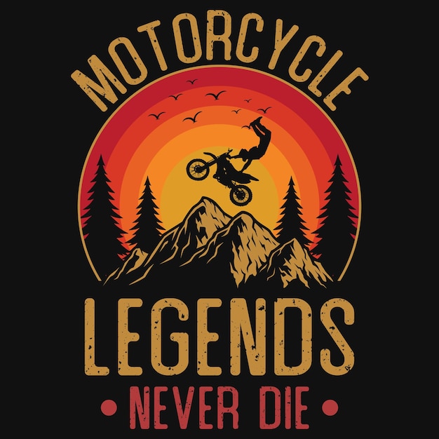 Motorradlegenden sterben nie im t-shirt-design