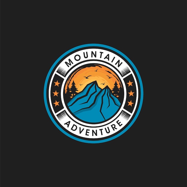 Mountain adventure logo vorlage