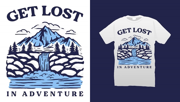 Mountain camping t-shirt design