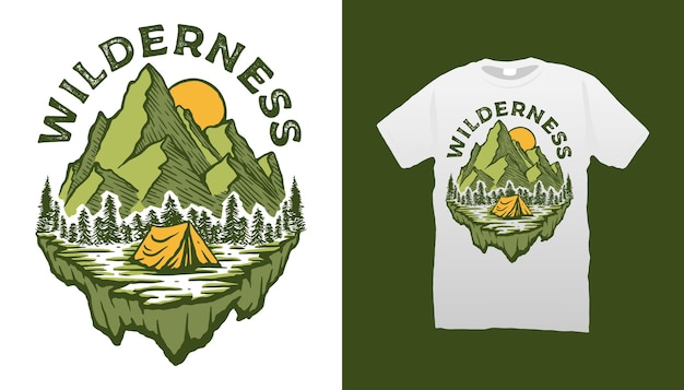 Mountain Camping T-Shirt Design