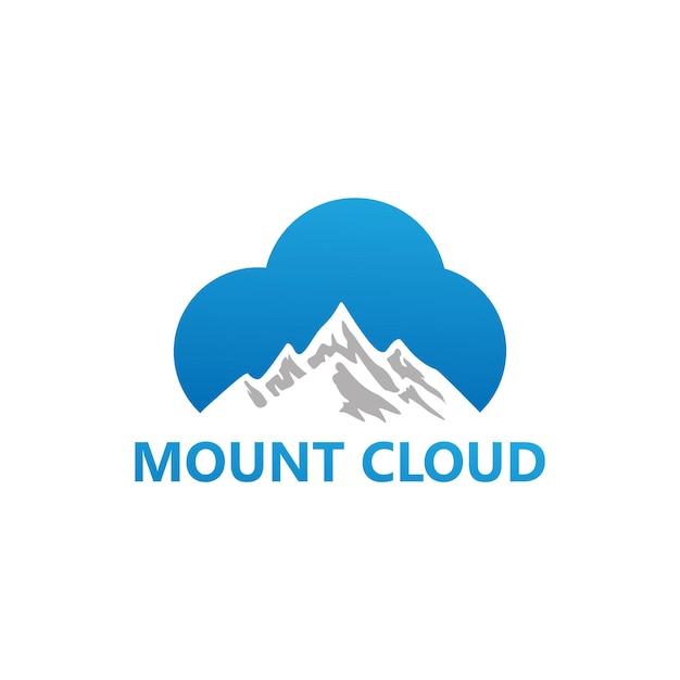 Mountain cloud logo template design vektor, emblem, designkonzept, kreatives symbol, icon