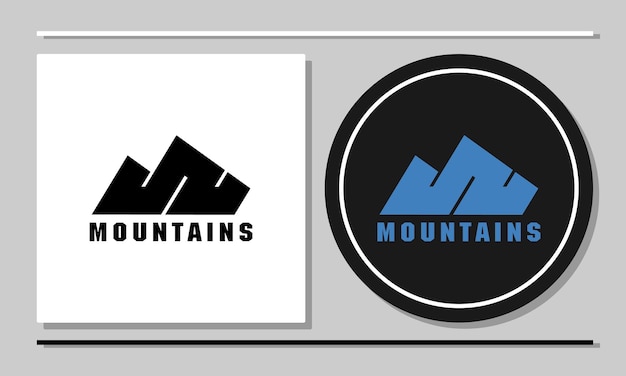 Vektor mountain-logo-design mit quadraten, die den buchstaben m bilden