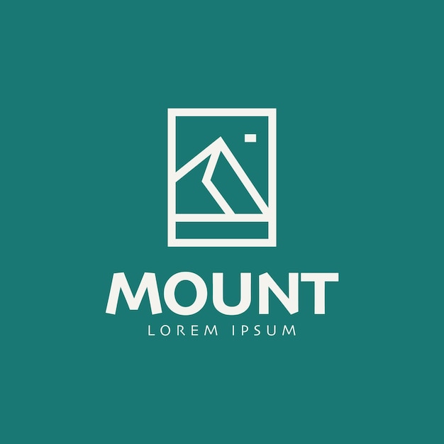 Mountain logo monoline elegante vorlage