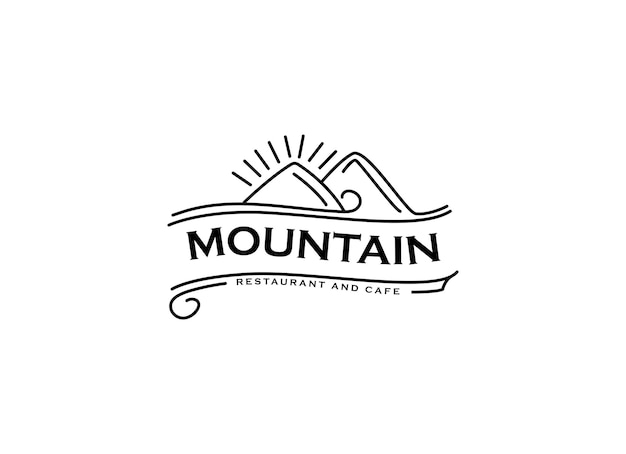 Mountain nature vintage retro-logo-design