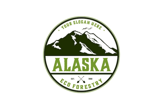 Mountain outdoor logo alaska illustration camp adventure emblem abzeichen