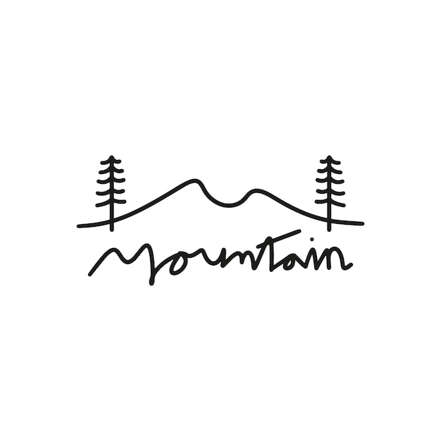 Mountain outdoor-logo-design-linie kunst-illustrationsvektor