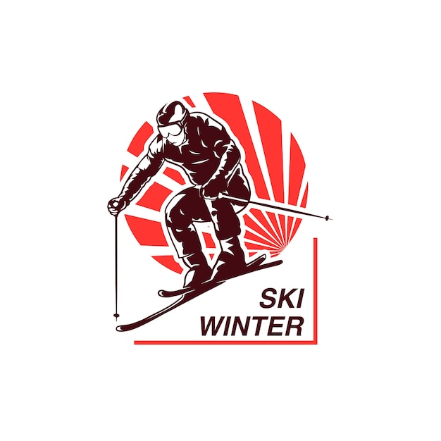 Vektor mountain skiing logo extreme wintersport-logo-design-vorlage