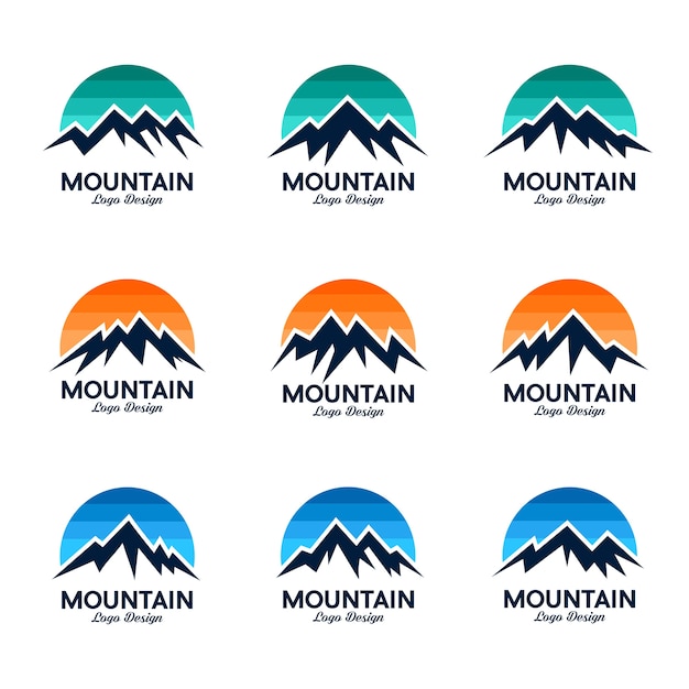 Mountain & sky logo designset