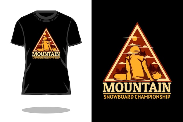 Mountain snowboard retro-t-shirt-design