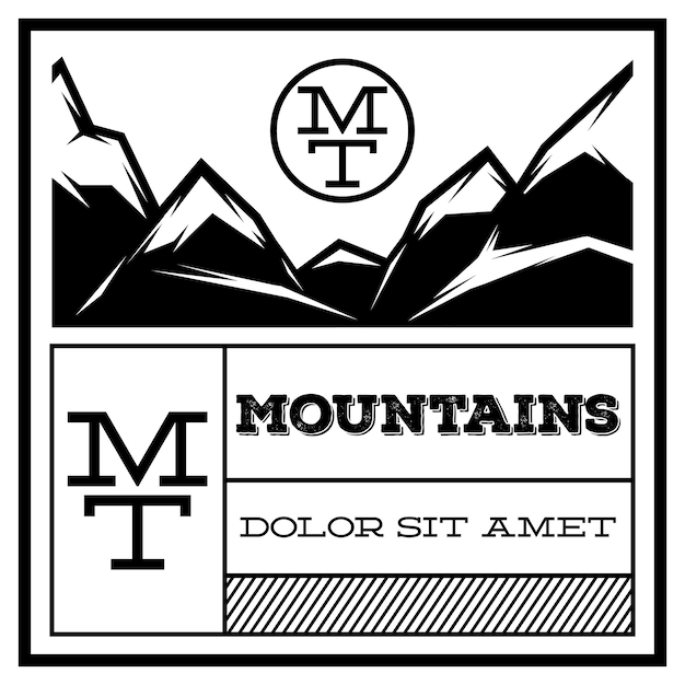 Mountain vintage logo template emblem abzeichen für die werbung im retro-stil vektor-illustration