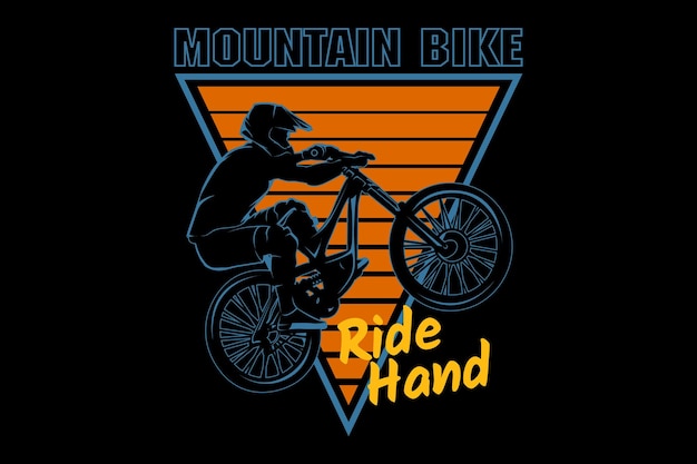 Mountainbike-fahrt hand silhouette design illustration