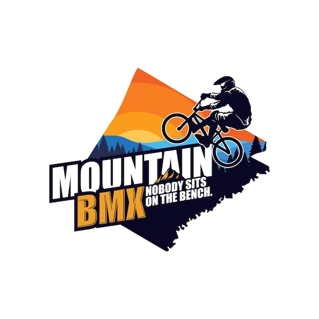 Vektor mountainbike-logo abstrakte blaue vektorillustration