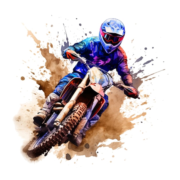 Vektor mountainbike sport aquarellfarbe illustration