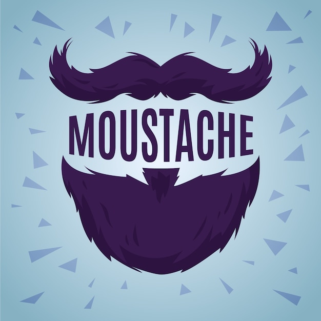 Movember monat flaches design hintergrund