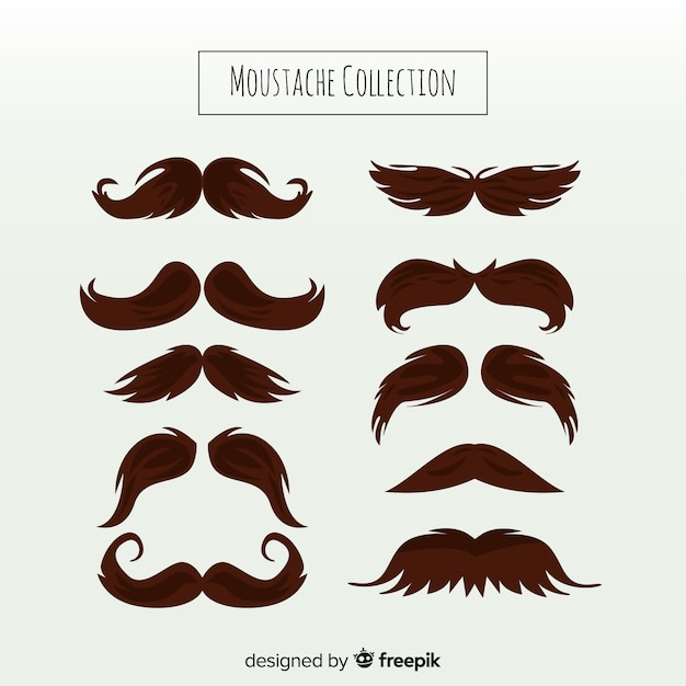 Movember-schnurrbart-packsammlung im flachen design