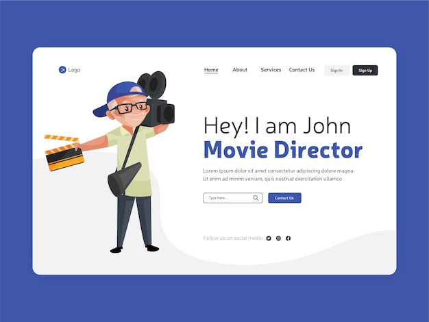 Movie director landing page design