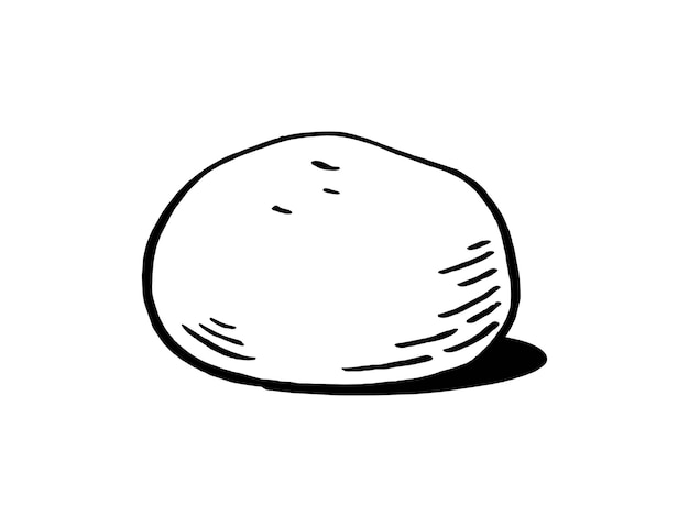 Vektor mozzarella-käse-kugeln für restaurantmenüs verpackungsvektor-illustration von hand gezeichnet