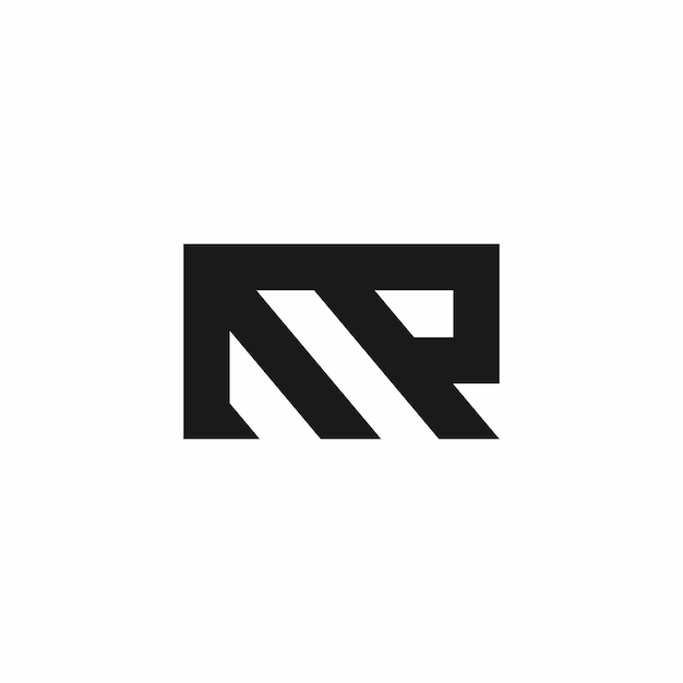 MP Buchstabe Bär Moderne Minimalis Monogramm Logo