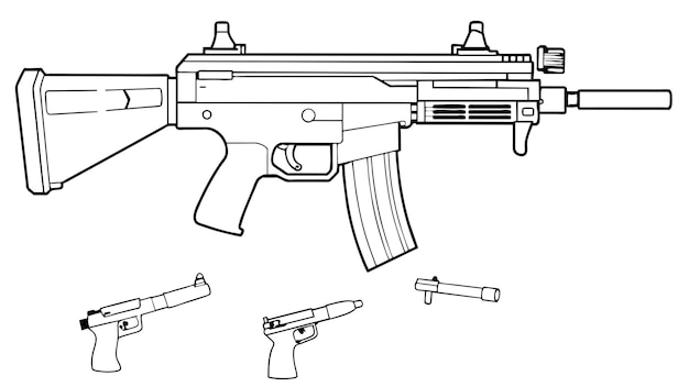 Mp5-vektorgrafik-illustration eps-quelldateiformat verlustlose skalierung ikonen-design