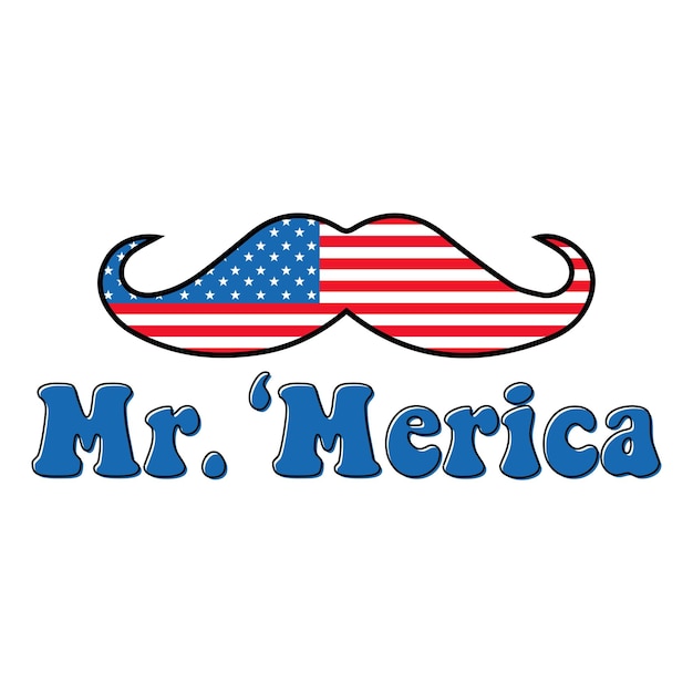 Vektor mr 'merica 4. juli unabhängigkeitstag tshirt