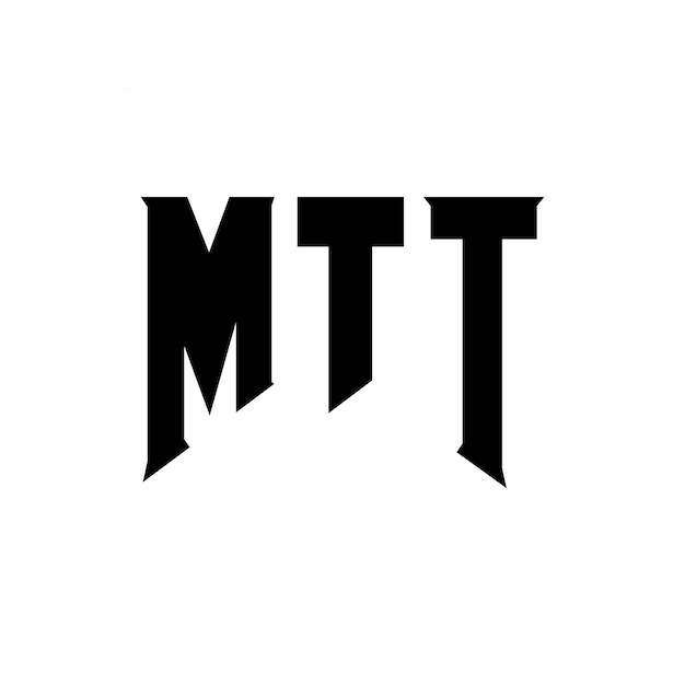 MTT Buchstaben-Logo-Design für das Technologieunternehmen MTT Logo-Design Schwarz-Weiß-Farbkombination MTT-Logo MTT-Vektor MTT-Design MTT-Ikonen MTT-Alphabet MTT-Typografie Logo-Design
