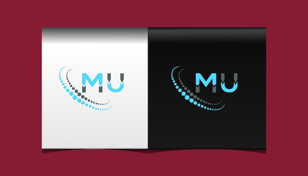 Mu anfängliche moderne logo-design-vektorsymbolvorlage