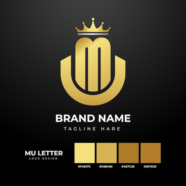 MU Letter Logo Design-Vektor