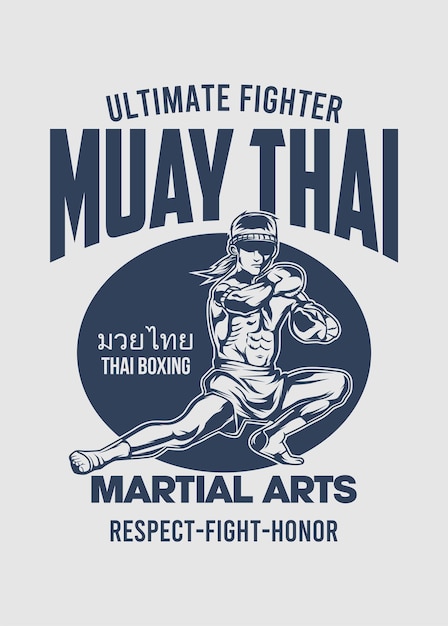 Vektor muay thai ultimativer kämpfer