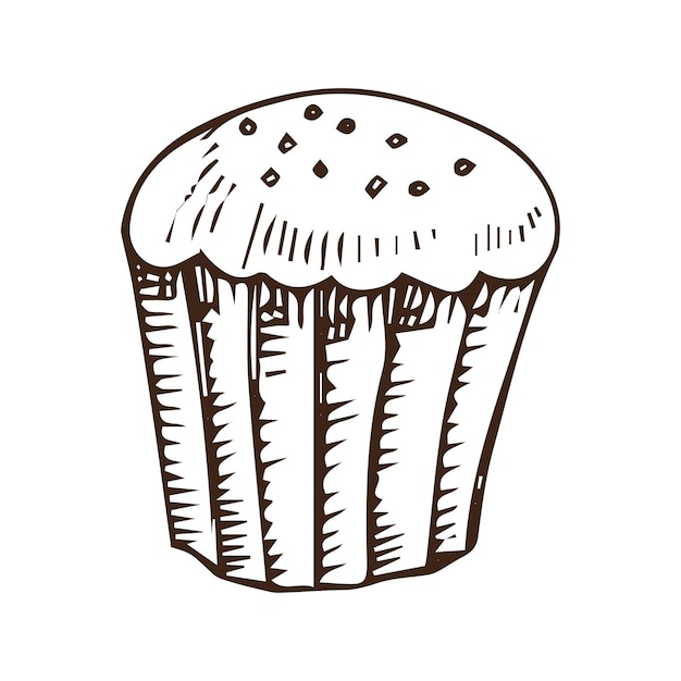 Muffin handgezeichnetes umriss-doodle-symbol.