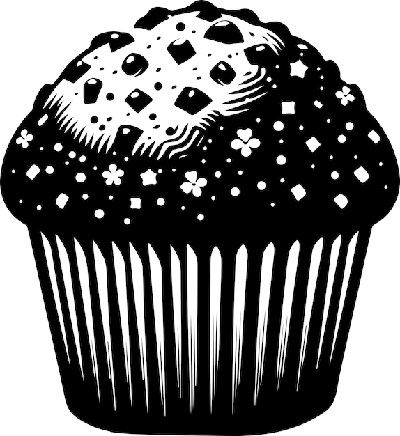 Muffin-Silhouette Stock-Illustrationen Royalty-Vektor schwarze Farbsilhouette 12
