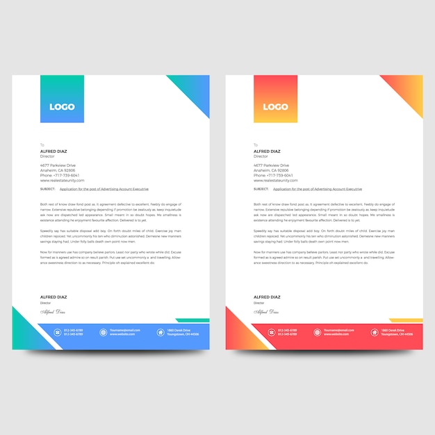 Multi color corporate letterheader-vorlage