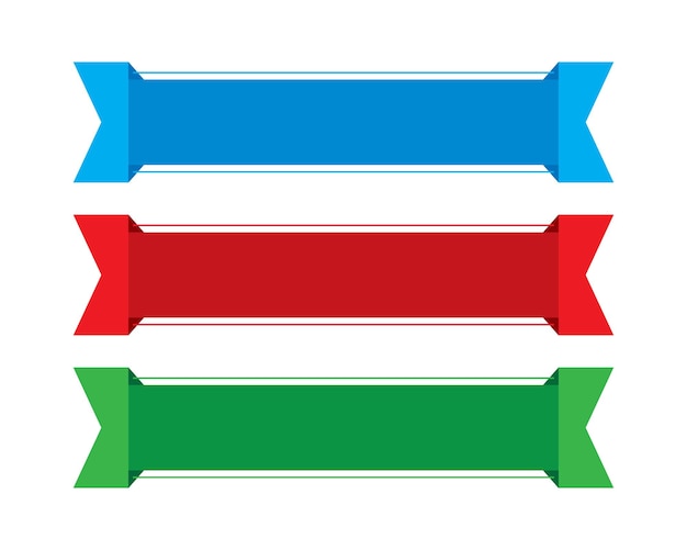 Multi-Farb-Form-Band-Vektor-Zeichen Tag-Zeichen-Knopf-Design