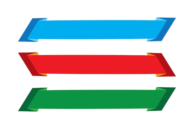 Multi-Farb-Form-Band-Vektor-Zeichen Tag-Zeichen-Knopf-Design