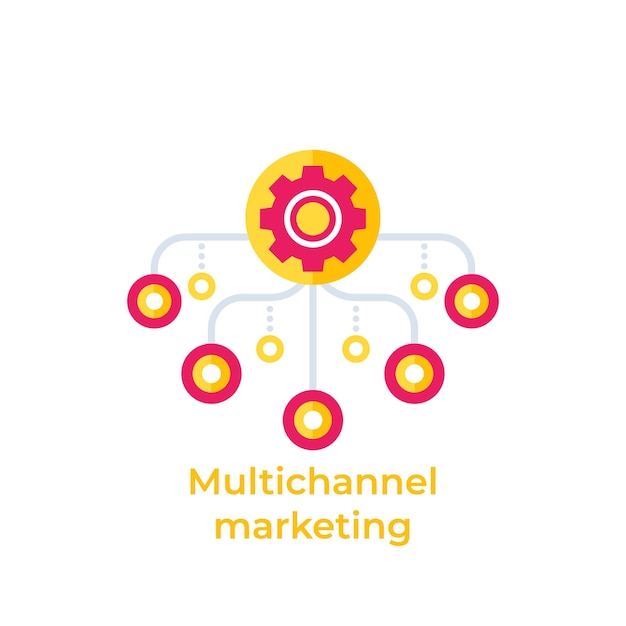 Multichannel-marketing-symbol, vektorgrafiken