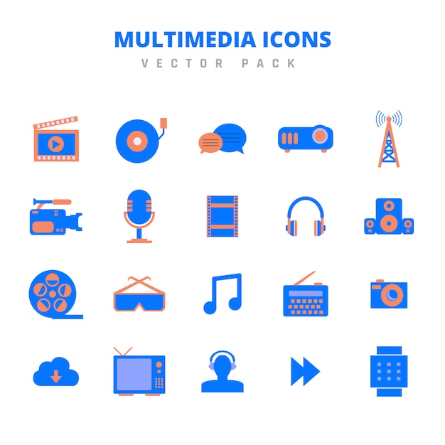 Multimedia Icons Vector Pack