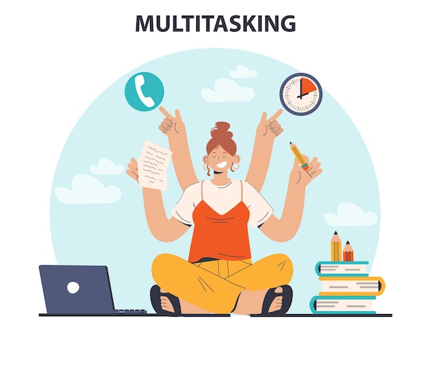 Multitasking effektive und kompetente büroangestellte im management