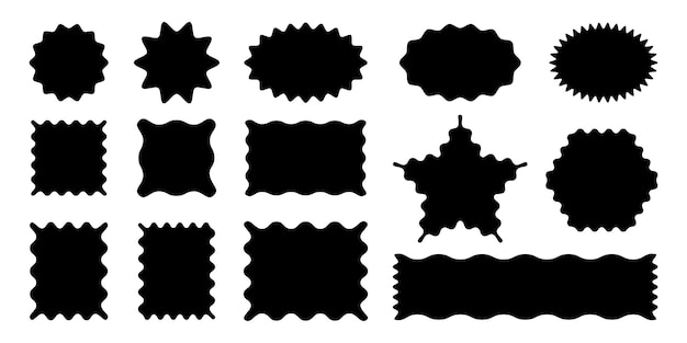 Muschelrahmen-Set Verschiedene wellenförmige Formen mit gewölbten Kanten, Zig-Zag-Stempeln oder Wiggle-Aufkleber
