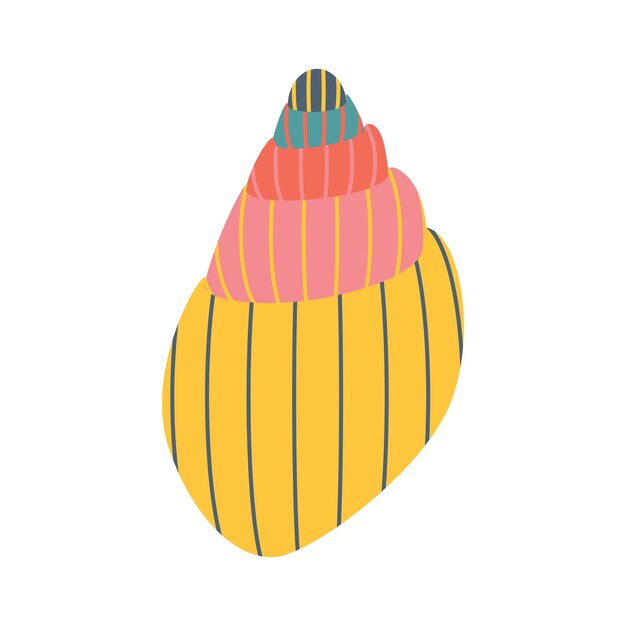 Muschelwasserbewohner im flachen Cartoon-Stil