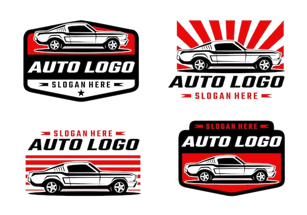 Muscle-car-logo-set