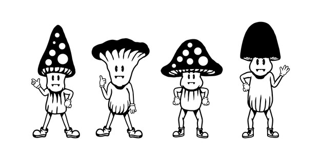 Vektor mushroom-charakterillustration