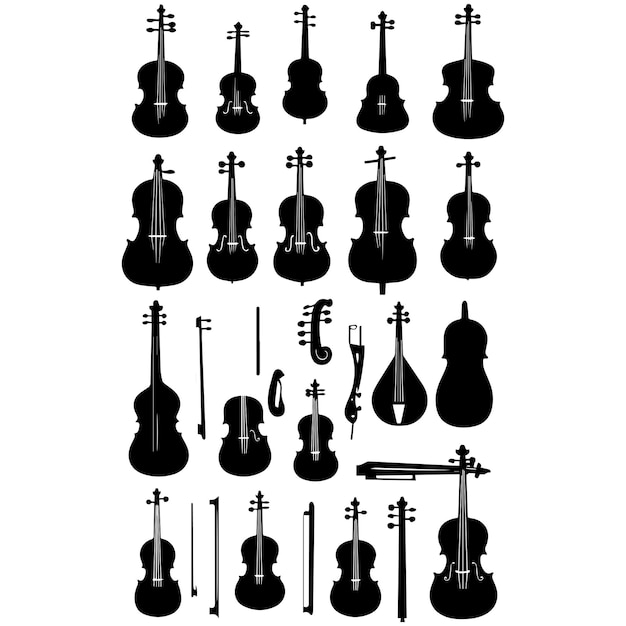 Musical instruments violion silhouette