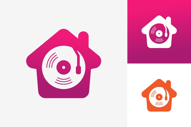 Musik home logo template design vektor, emblem, designkonzept, kreatives symbol, icon