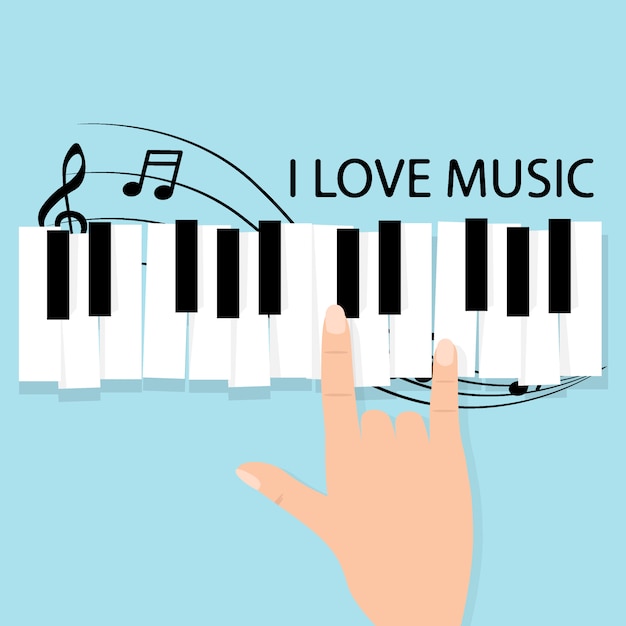 Musik klaviertastatur mit noten. poster hintergrundvorlage