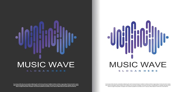 Musik-logo-design-vektor mit premium-vektor für kreatives konzept
