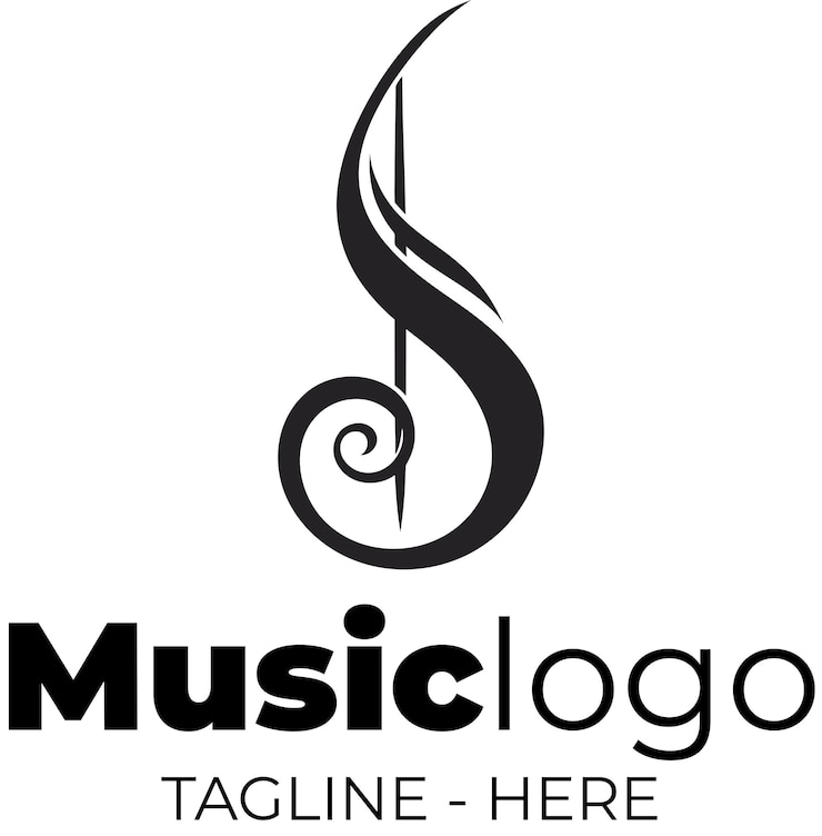 Vektor musik-logo schwarz und weiß